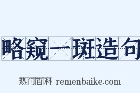 略窥一斑造句是什么意思的图片